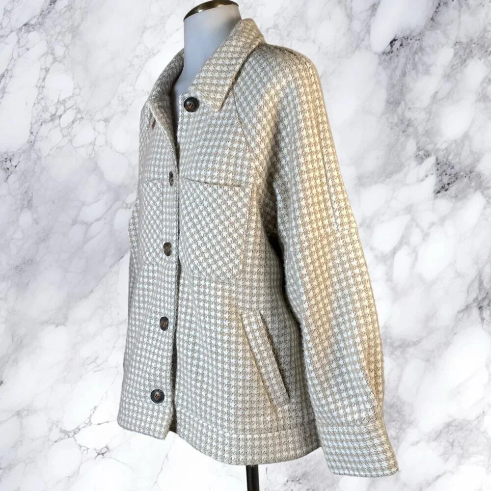 Greylin Houndstooth Shirt Jacket - NEUTRAL